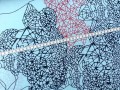 turkusowy materiał na letnią sukienkę w geometryczny wzór wzory www.sklepzkokarda.pl